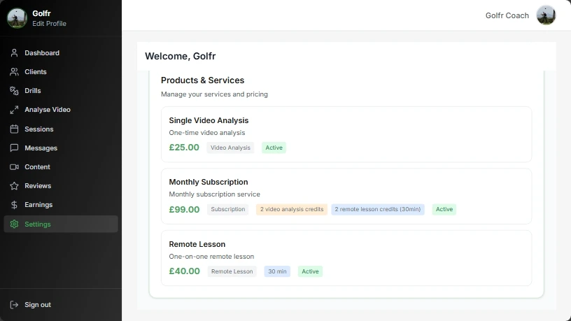 In-person coaching products and services